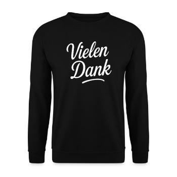 Thank you very much lettering - Unisex Sweatshirt - black - Front - Alina (178cm) & Michal (187cm)