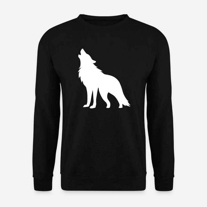 Wolf Silhouette - Unisex Pullover - Schwarz