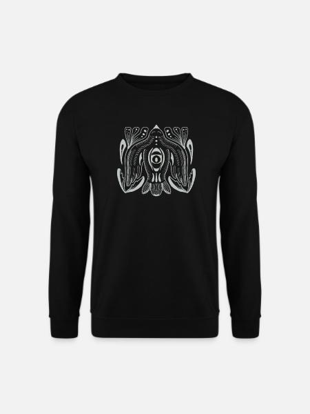 Mandala style eye with tentacle tendrils - Unisex Sweatshirt - black