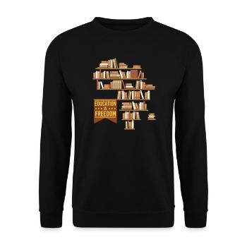 Education Is Freedom – Black History Pride - Unisex Sweatshirt - black - Front - Alina (178cm) & Michal (187cm)