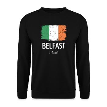 Belfast - Unisex Pullover - Schwarz - Vorne - Alina (178cm) & Michal (187cm)