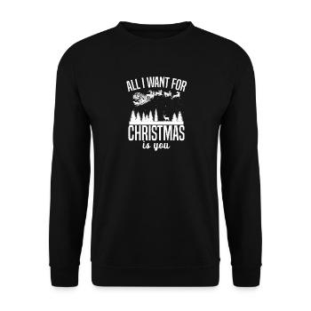 All I want for Christmas is you  - Unisex Pullover - Schwarz - Vorne - Alina (178cm) & Michal (187cm)