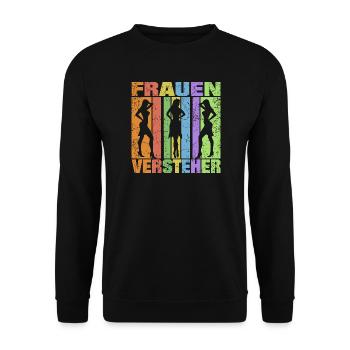 Frauen Versteher - Unisex Pullover - Schwarz - Vorne - Alina (178cm) & Michal (187cm)