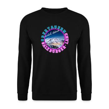 Obertauern Zurück Daheim (Dahoam) - Unisex Pullover - Schwarz - Vorne - Alina (178cm) & Michal (187cm)