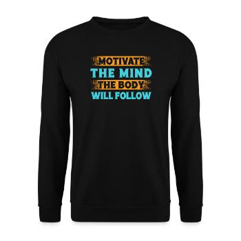 Fitness Motivation Bodybuilder Motivate Mind Body - Sweat-shirt Unisexe - noir - Devant - Alina (178cm) & Michal (187cm)