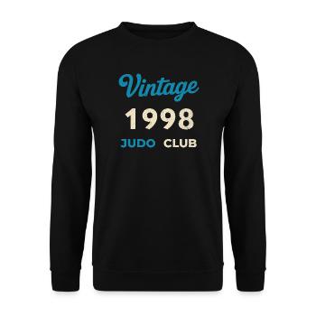 Vintage 1998 Judo Club Retro Geburtsjahr Geschenk - Unisex Pullover - Schwarz - Vorne - Alina (178cm) & Michal (187cm)