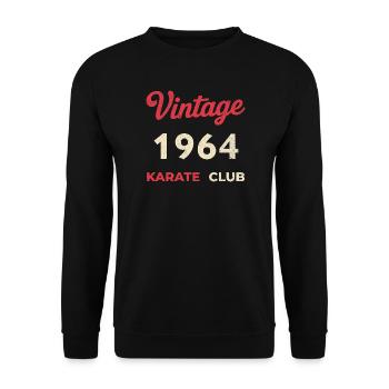 Vintage 1964 – Karate Club Retro Geburtsjahr - Unisex Pullover - Schwarz - Vorne - Alina (178cm) & Michal (187cm)
