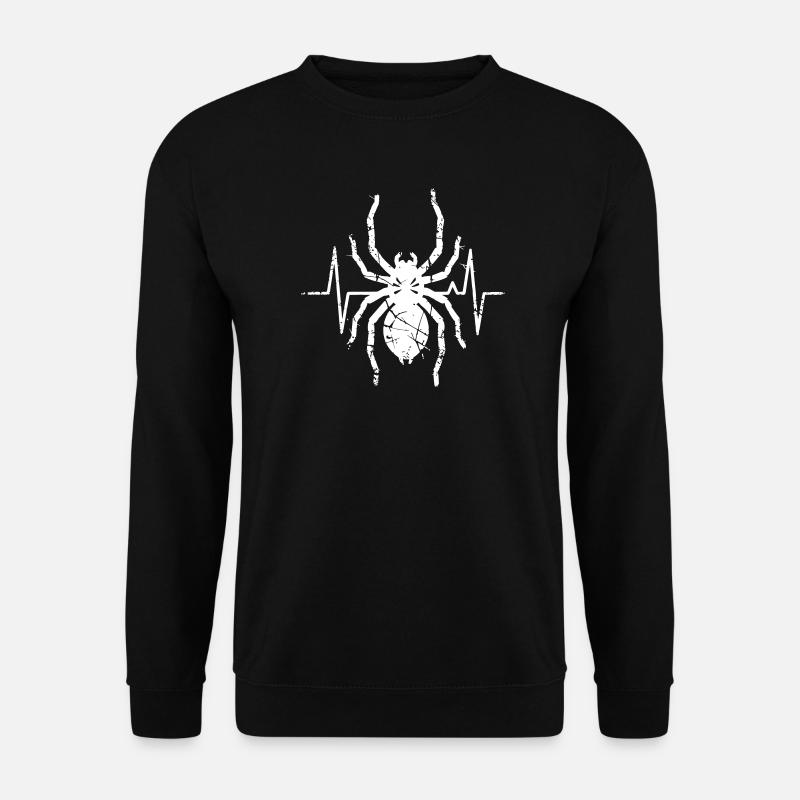 Tarantula Heartbeat ECG Grunge Vector - Unisex Sweatshirt - black