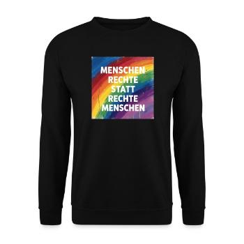 Human rights instead of right-wing people - Unisex Sweatshirt - black - Front - Alina (178cm) & Michal (187cm)