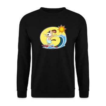 Été de surf sur planche de surf pour chiens - Sweat-shirt Unisexe - noir - Devant - Alina (178cm) & Michal (187cm)