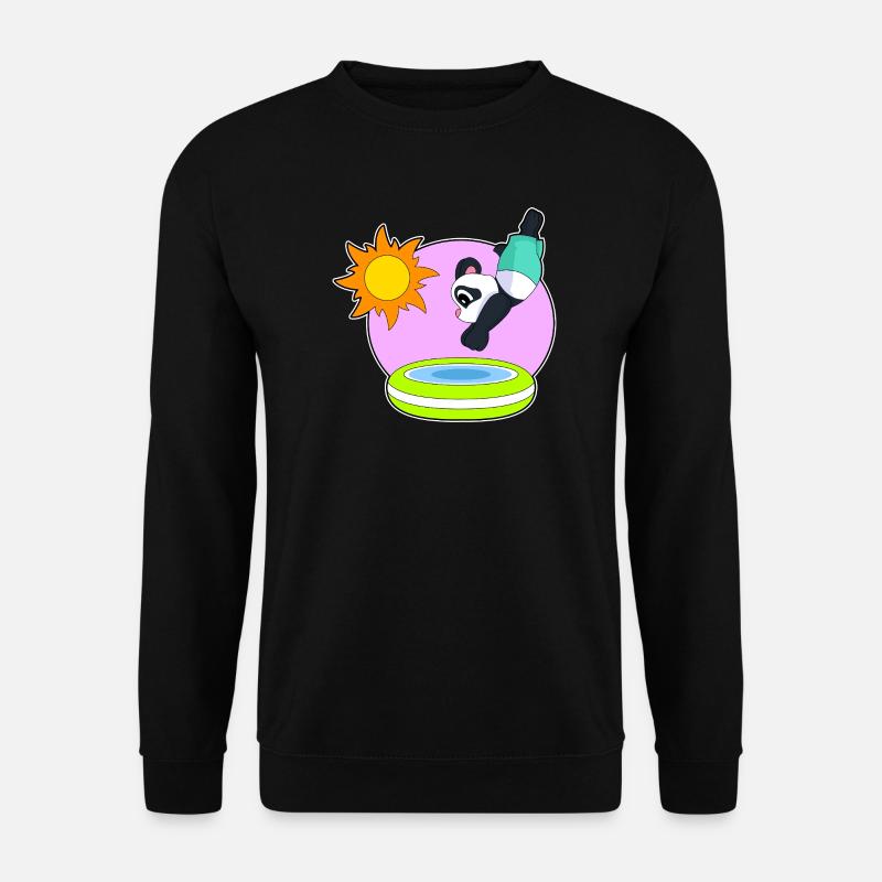 Panda Swimming Pool Summer - Unisex Sweatshirt - black