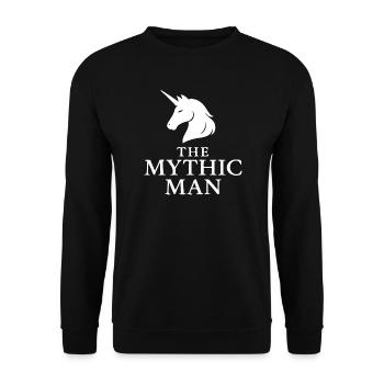 Mythic Man Unicorn Logo for Bold Style - Unisex Sweatshirt - black - Front - Alina (178cm) & Michal (187cm)