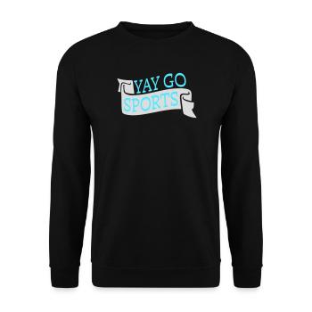 Yay Go Sports Sarkastisch Lustig Anti Sport Humor - Unisex Pullover - Schwarz - Vorne - Alina (178cm) & Michal (187cm)