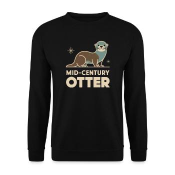 Mid-Century Otter - Unisex Pullover - Schwarz - Vorne - Alina (178cm) & Michal (187cm)