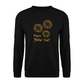 Happy New Year New Year's Eve Fireworks Explosion - Unisex Sweatshirt - black - Front - Alina (178cm) & Michal (187cm)