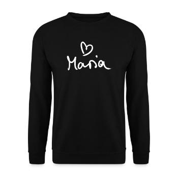 Nom Maria avec M Nom de fille Naissance Baby Shower - Sweat-shirt Unisexe - noir - Devant - Alina (178cm) & Michal (187cm)