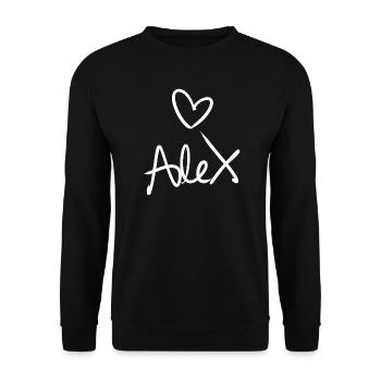Alex Name with A Girl's Name Birth Baby Shower - Unisex Sweatshirt - black - Front - Alina (178cm) & Michal (187cm)