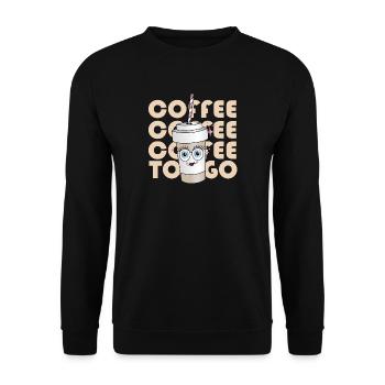 Kaffee To-Go Maskottchen - Unisex Pullover - Schwarz - Vorne - Alina (178cm) & Michal (187cm)
