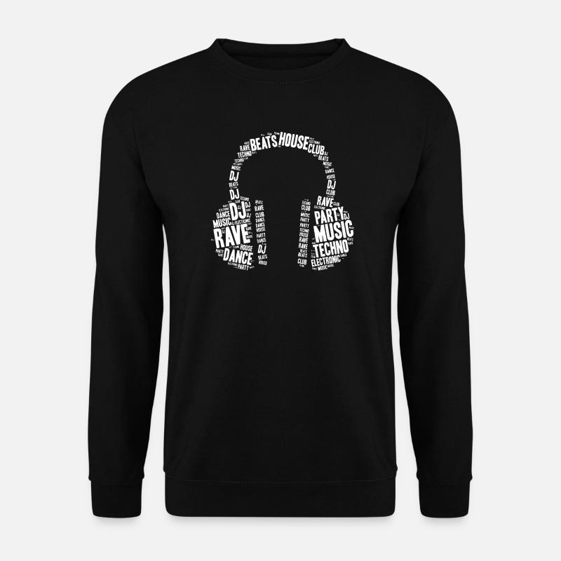 Wordburst DJ-Kopfhörer-Kunst - Unisex Pullover - Schwarz