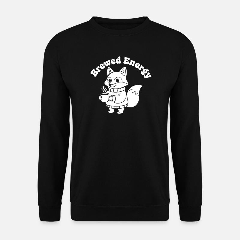 Coffee Fox Sweater Design - Unisex Sweatshirt - black