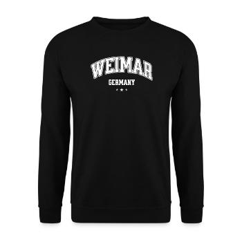 Weimar Germany – Retro College Design - Unisex Sweatshirt - black - Front - Alina (178cm) & Michal (187cm)