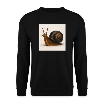 Snail with blue shimmer shell - Unisex Sweatshirt - black - Front - Alina (178cm) & Michal (187cm)