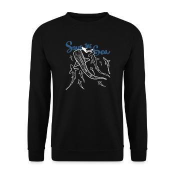 Save The  Sea Ocean Lifeline - Unisex Sweatshirt - black - Front - Alina (178cm) & Michal (187cm)