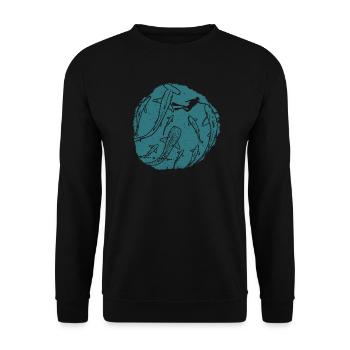 Cercle de la Silhouette des Profondeurs de l’Océan - Sweat-shirt Unisexe - noir - Devant - Alina (178cm) & Michal (187cm)