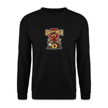 Drums Schlagzeug - Hot Drummer Schlagzeuger - Unisex Sweatshirt - black - Front - Alina (178cm) & Michal (187cm)