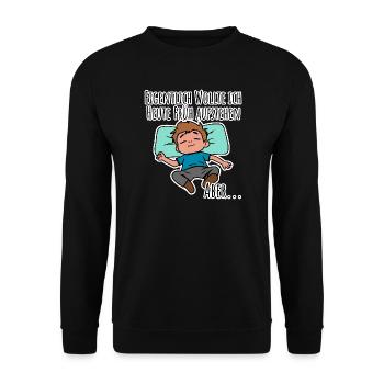 Morning grouch? Get up early or laze around? - Unisex Sweatshirt - black - Front - Alina (178cm) & Michal (187cm)