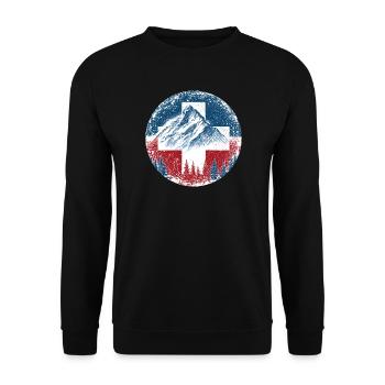 Schweiz-Suisse-Suisse-Wintersport-Ski-Berge - Sweat-shirt Unisexe - noir - Devant - Alina (178cm) & Michal (187cm)