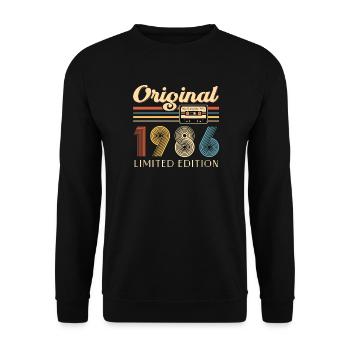 40th Birthday 40th Anniversary Original 1986 - Unisex Sweatshirt - black - Front - Alina (178cm) & Michal (187cm)