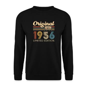 70e anniversaire 70e anniversaire Original 1956 - Sweat-shirt Unisexe - noir - Devant - Alina (178cm) & Michal (187cm)