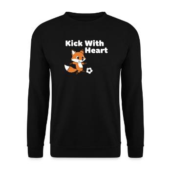 Fox kicks heart ball - Unisex Sweatshirt - black - Front - Alina (178cm) & Michal (187cm)