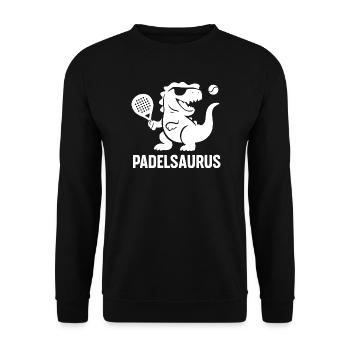 Padel amusant | Padelsaurus - Sweat-shirt Unisexe - noir - Devant - Alina (178cm) & Michal (187cm)