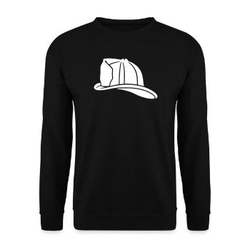 Feuerwehr Helm Vintage Feuerwehrmann - Unisex Pullover - Schwarz - Vorne - Alina (178cm) & Michal (187cm)