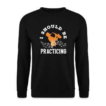 Je devrais m’entraîner au saxophone drôle - Sweat-shirt Unisexe - noir - Devant - Alina (178cm) & Michal (187cm)