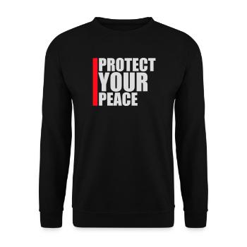 Protect Your Peace Mental Health Mindfulness - Unisex Sweatshirt - black - Front - Alina (178cm) & Michal (187cm)