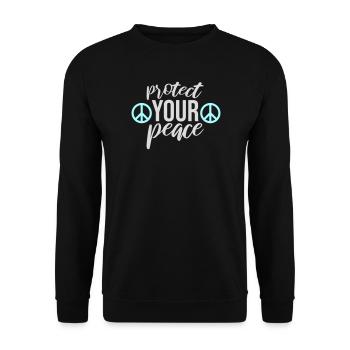 Protect Your Peace Mental Health Mindfulness - Unisex Sweatshirt - black - Front - Alina (178cm) & Michal (187cm)