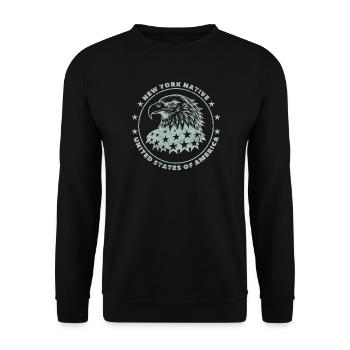 Originaire de New York - Pygargue à tête blanche des États-Unis - Sweat-shirt Unisexe - noir - Devant - Alina (178cm) & Michal (187cm)