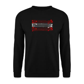 Austria flag from fishing rods angler fishing - Unisex Sweatshirt - black - Front - Alina (178cm) & Michal (187cm)