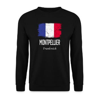 Montpellier - Unisex Pullover - Schwarz - Vorne - Alina (178cm) & Michal (187cm)