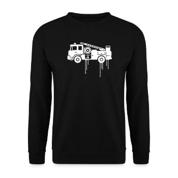 Vêtements de rue graffitis pour camions de pompiers - Sweat-shirt Unisexe - noir - Devant - Alina (178cm) & Michal (187cm)