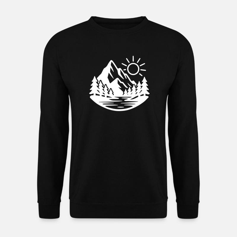 Mountains Landscape Forest Nature - Unisex Sweatshirt - black