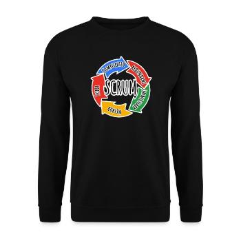 Scrum Framework for Agile Working in Development - Unisex Sweatshirt - black - Front - Alina (178cm) & Michal (187cm)