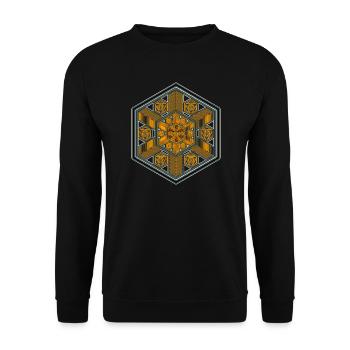 Hexagon Mandala Psytrance Goa Techno Rave Festival - Sweat-shirt Unisexe - noir - Devant - Alina (178cm) & Michal (187cm)