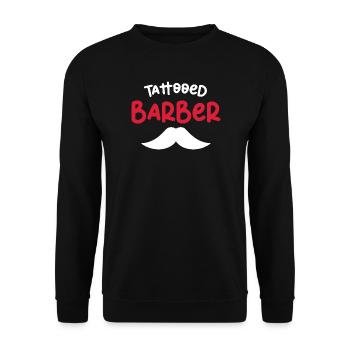 Tattooed Barber Mustache Design - Unisex Sweatshirt - black - Front - Alina (178cm) & Michal (187cm)