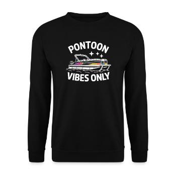 Ambiances de ponton, seulement des expressions drôles sur les bateaux de ponton, pour - Sweat-shirt Unisexe - noir - Devant - Alina (178cm) & Michal (187cm)