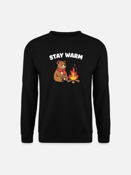 Winter bear at the campfire - Unisex Sweatshirt - black