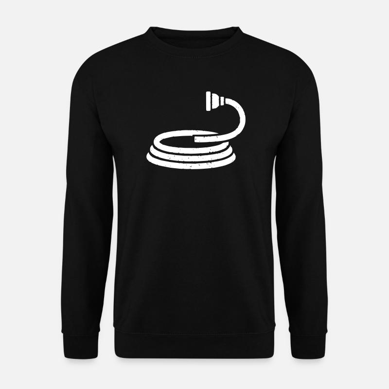 Feuerwehrschlauch Wasser Garten Vektor - Unisex Pullover - Schwarz